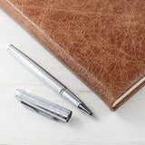 Engraved Natural Tan Leather Notebook