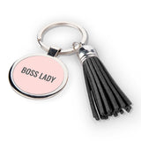 Personalised Boss Lady Tassle Keyring