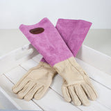 Pink Leather Gardening Gloves