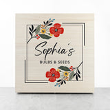 Personalised Floral Frame Garden Accessories Box