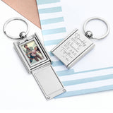 Personalised Metal Photo Keyring with the wording "Daddy, Home is Wherever We Are Together"