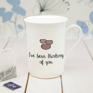 Personalised I've Bean Thinking Of You Bone China Mug