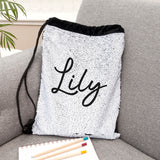 Personalised Kids Hidden Message Sequin Bag - Black