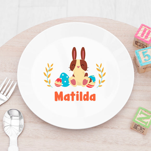 Personalised Kids Spring Bunny Plastic Plate