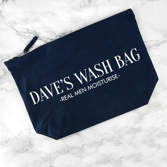 Personalised Men's Wash Bag in Navy