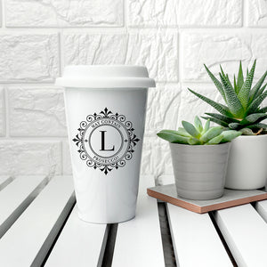 Personalised Monogrammed Ceramic Travel Mug