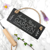 Personalised Our Garden Slate Hanging Sign