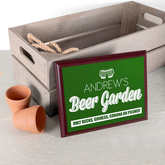 Personalised Welcome To My Beer Garden Plaque