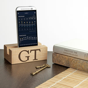 Personalised Welsh Ash Phone Tidy and Stand