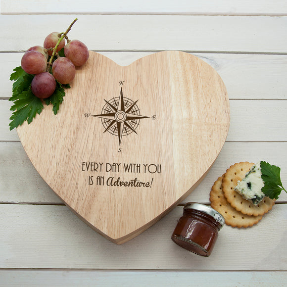 Romantic Compass Heart Cheese Board