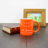 Personalised Best Teacher Orange Mug